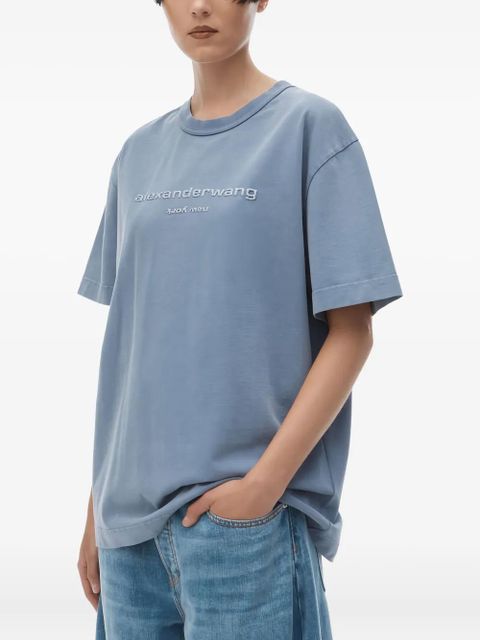 Alexander Wang logo-embroidered t-shirt - Blue