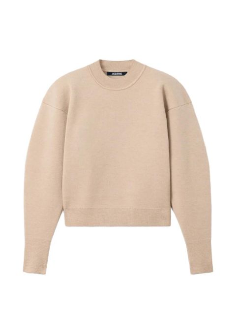 Jacquemus logo-embroidered piqued sweater - Neutrals