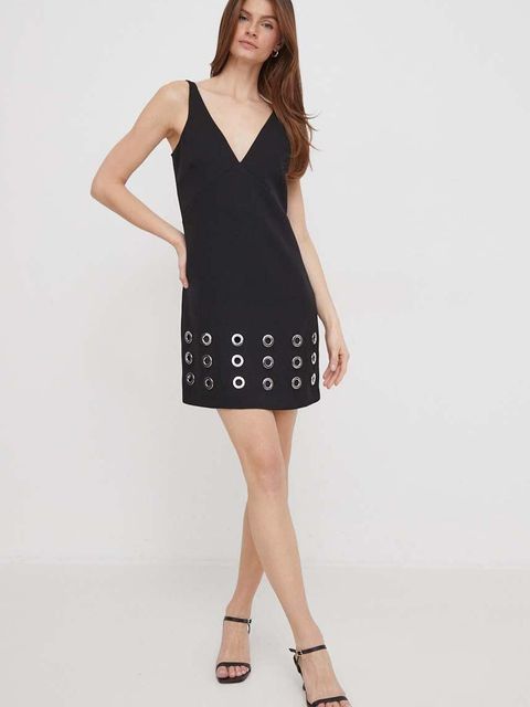 Sisley sukienka kolor czarny mini prosta