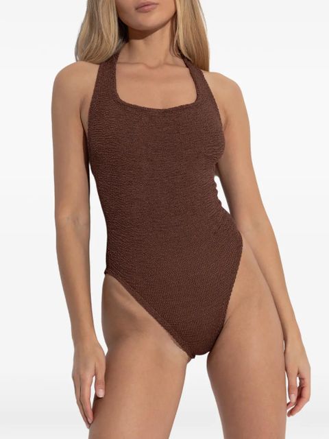Hunza G Sandy crinkle swimsuit - Brown