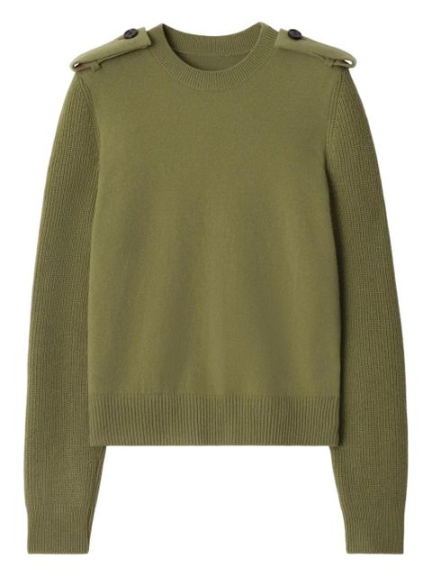 Burberry checked-epaulettes sweater - Green - zdjęcie produktu nr 1