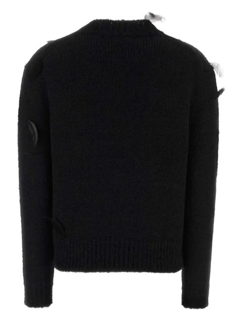 Jil Sander feather-detail sweater - Black