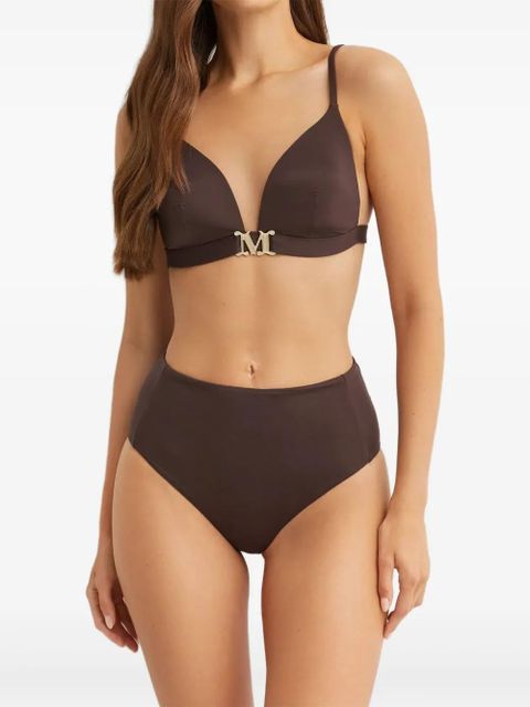 Max Mara logo-letter bikini top - Brown