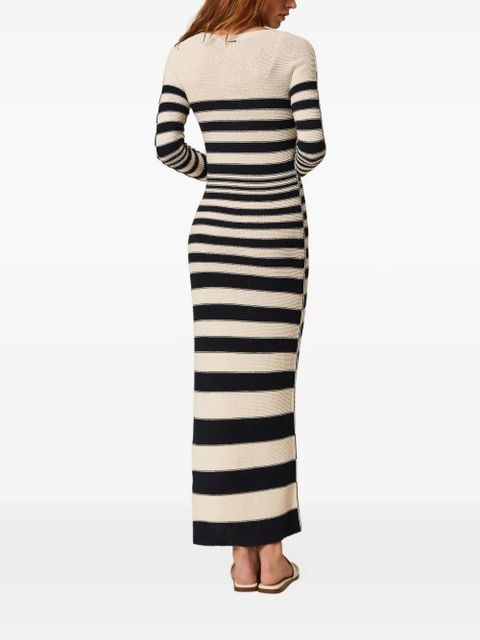 TWINSET striped knit maxi dress - Blue