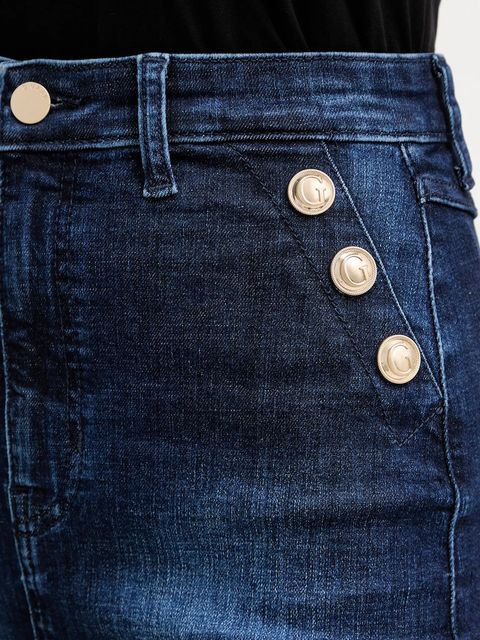 Guess spódnica jeansowa RILEY kolor granatowy midi ołówkowa W5BD1T D0791
