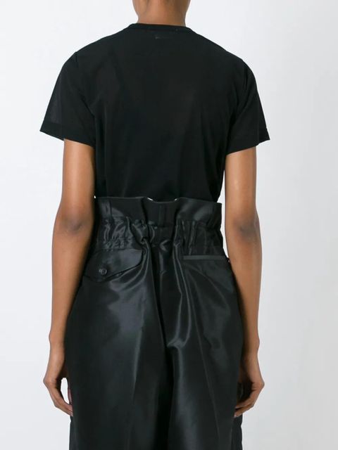 Comme Des Garçons appliqué fur T-shirt - Black