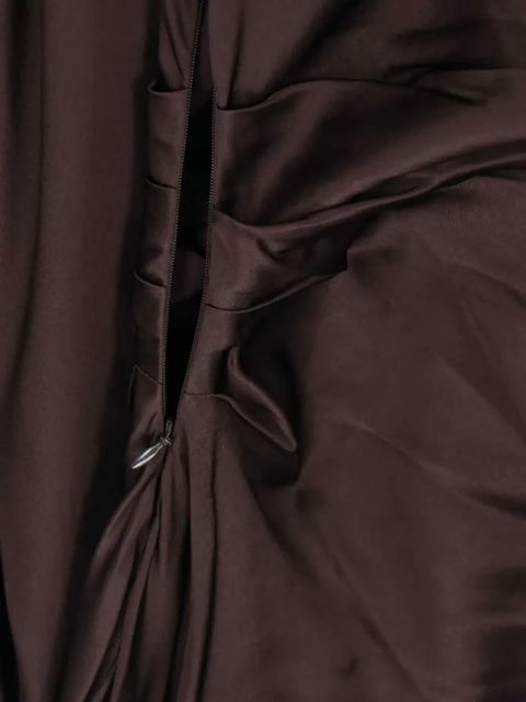 STAUD Phare ruched midi dress - Brown