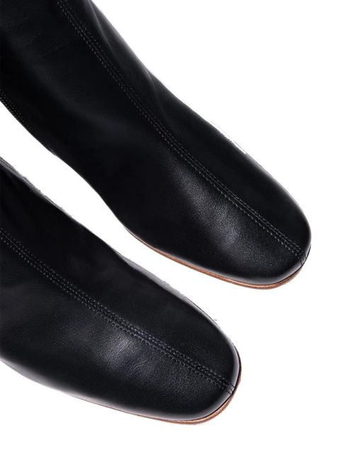 BY FAR Sofia square-toe block-heel boots - Black