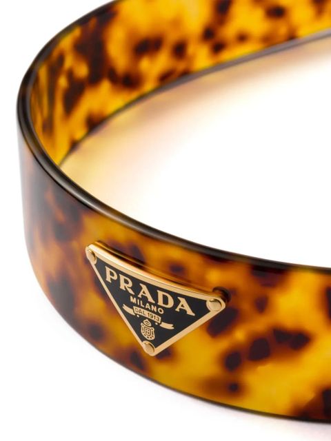 Prada triangle-logo plexiglas headband - Brown - zdjęcie produktu nr 2