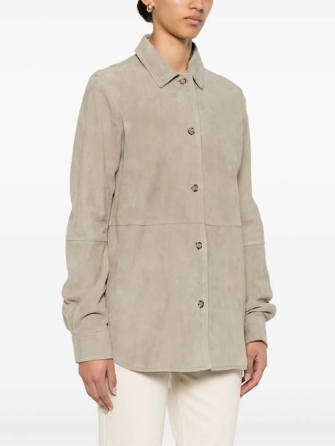 TOTEME suede shirt - Neutrals