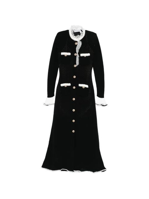 Self-Portrait lace-trim midi dress - Black - zdjęcie produktu nr 1