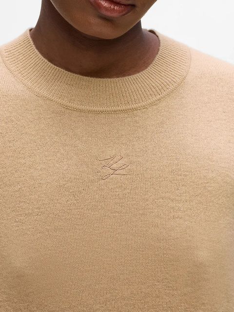 Karl Lagerfeld sweter z wełną damski kolor beżowy A4W18048 - zdjęcie produktu nr 2