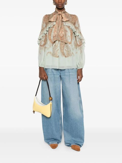 ZIMMERMANN paisley-print ruffled-detail blouse - Blue - zdjęcie produktu nr 2