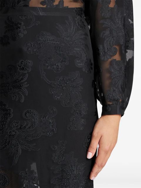 ETRO fil-coupé chiffon maxi skirt - Black