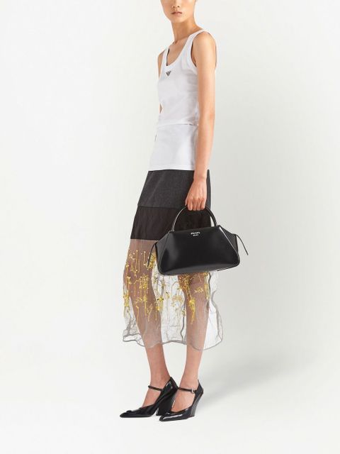 Prada medium brushed-leather tote bag - Black - zdjęcie produktu nr 2