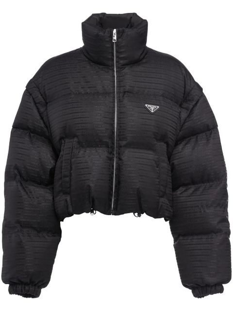 Prada Re-Nylon cropped down jacket - Black