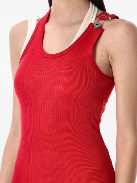 Jean Paul Gaultier ribbed cotton dress - Red