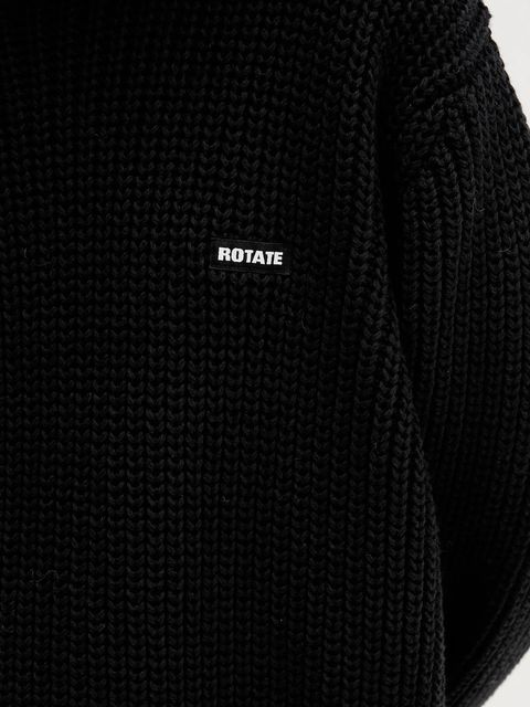 Rotate sweter z dodatkiem wełny damski kolor czarny ciepły z golfem 114734100