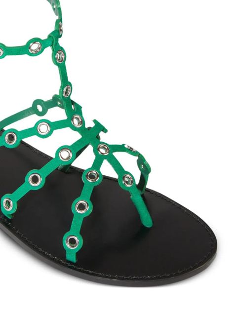 PUCCI eyelet-detail flat sandals - Green - zdjęcie produktu nr 2
