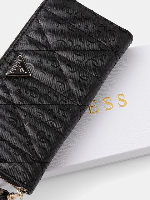 Guess portfel ALDINA damski kolor czarny SWGG96 63146