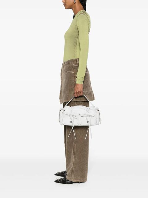 Acne Studios Multipocket leather tote bag - White