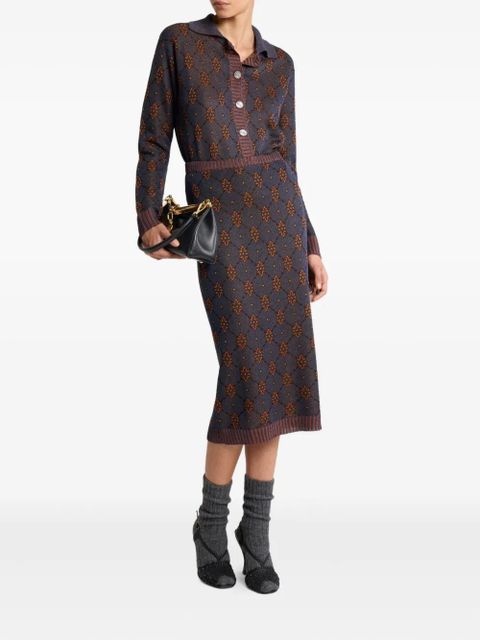 ETRO polo-neck patterned cardigan - Blue - zdjęcie produktu nr 2