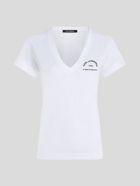 Karl Lagerfeld t-shirt bawełniany damski kolor biały A3W17104