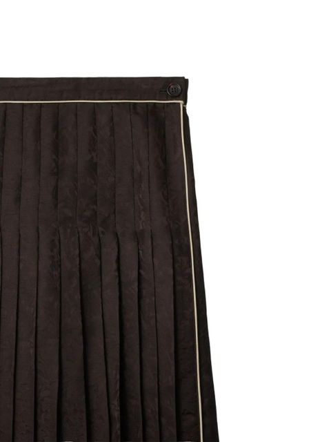 Burberry Sunflower pleated silk midi skirt - Brown - zdjęcie produktu nr 2