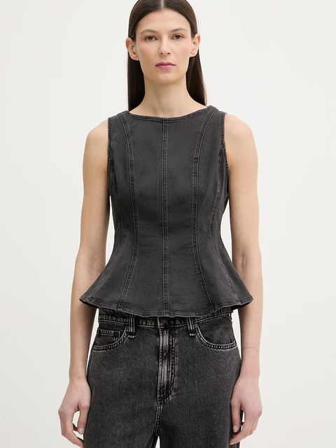 Levi's bluzka damska jeansowa PEPLUM SEAMED DENIM - zdjęcie produktu nr 1