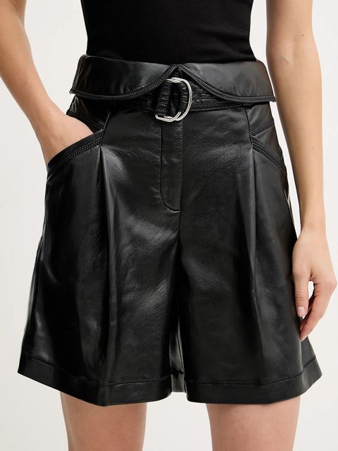 BOSS Orange szorty damskie kolor czarny gładkie high waist 50547323 - zdjęcie produktu nr 1