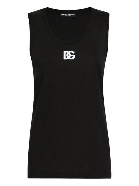 Dolce & Gabbana logo-detail cotton tank top - Black - zdjęcie produktu nr 1