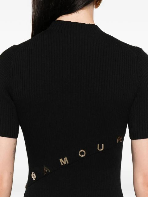 Maje button-ribbed knitted mini dress - Black - zdjęcie produktu nr 2