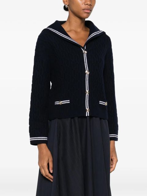 Maje cable-knit sailor-collar cardigan - Blue - zdjęcie produktu nr 2