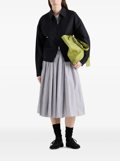 Prada striped poplin skirt - White
