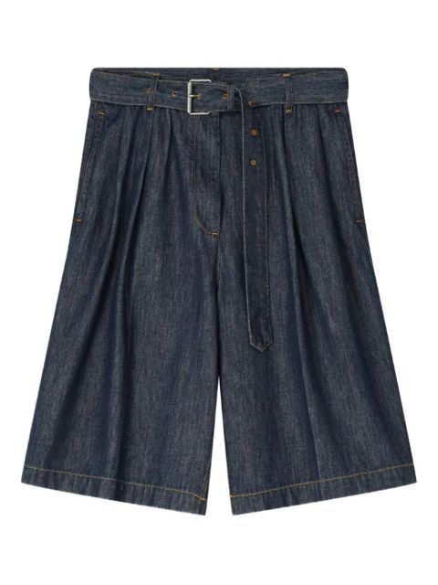 DRIES VAN NOTEN belted denim shorts - Blue - zdjęcie produktu nr 1