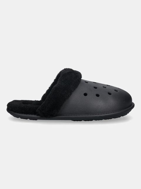 Crocs kapcie Classic Fuzz Scuff kolor czarny 212143