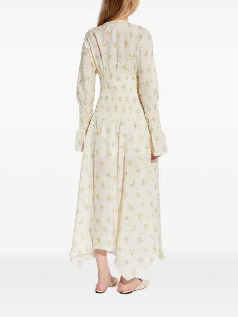 GANNI floral-print maxi dress - White