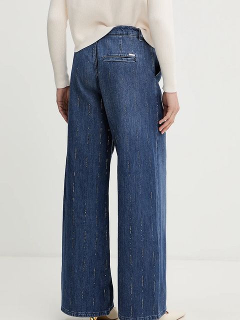 Liu Jo jeansy z domieszką lnu damskie high waist UA6108 D0315