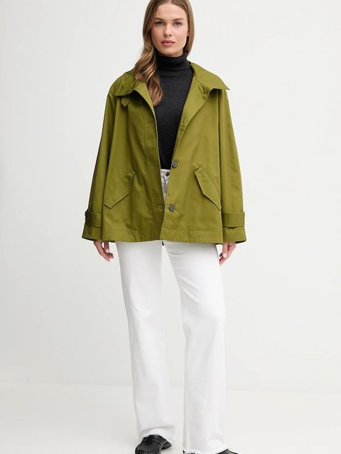 United Colors of Benetton kurtka bawełniana kolor zielony przejściowa oversize 2QJYDN07Y