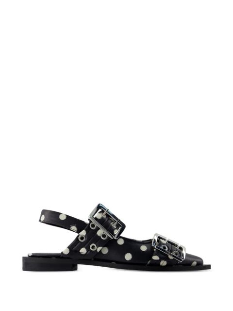 GANNI buckled polka-dot flat pumps - Black - zdjęcie produktu nr 1
