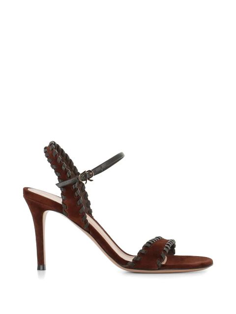 Gianvito Rossi whipstitched suede sandals - Brown - zdjęcie produktu nr 1