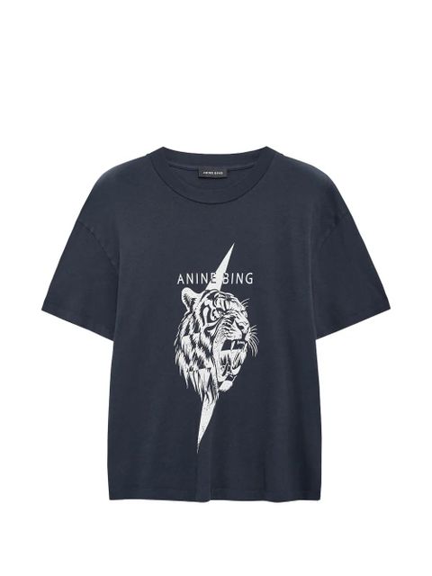 ANINE BING Wagner tiger-graphic T-shirt - Blue - zdjęcie produktu nr 1