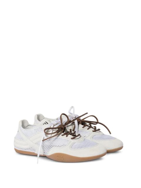 Miu Miu mesh laced sneakers - White