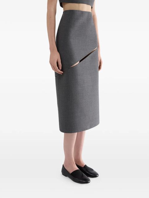 Jil Sander twill pencil skirt - Grey
