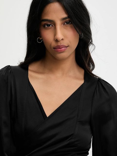 Answear.LAB bluzka i spódnica damski kolor czarny