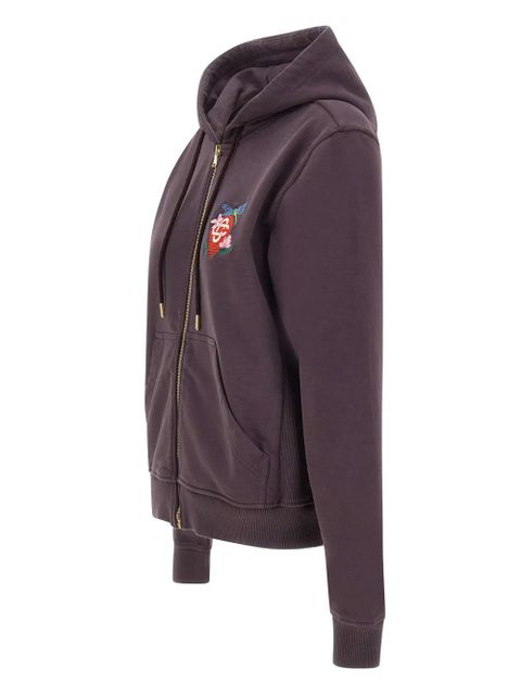 Casablanca embroidered-logo zip-up hoodie - Purple