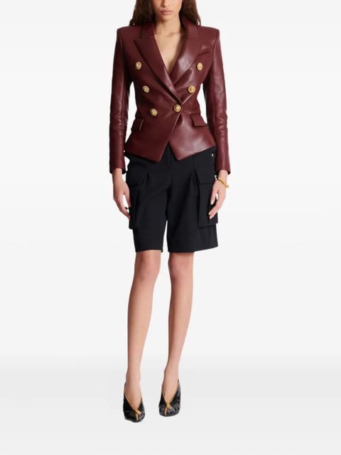 Balmain double-breasted lambskin jacket - Red