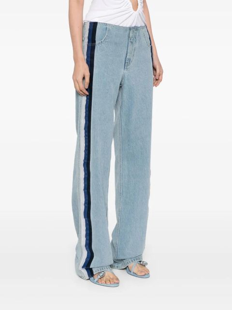 Christopher Esber streaked denim jeans - Blue
