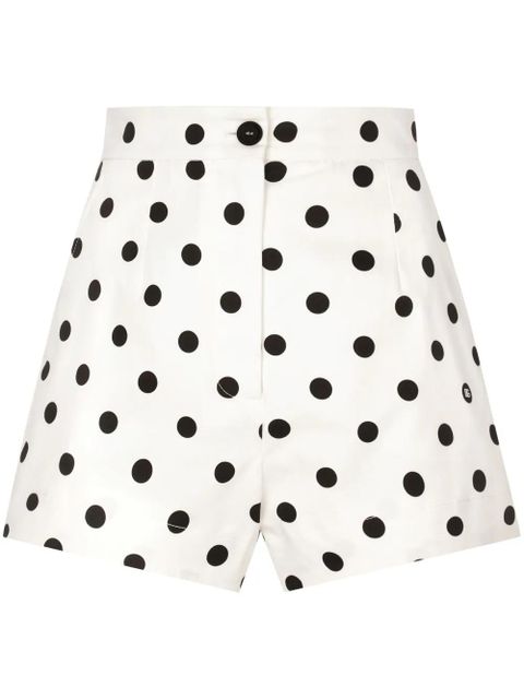 Dolce & Gabbana polka dot-print high-waisted shorts - White - zdjęcie produktu nr 1