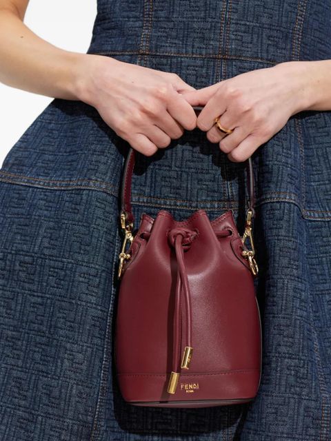 FENDI mini Mon Tresor drawstring leather tote bag - Red - zdjęcie produktu nr 2